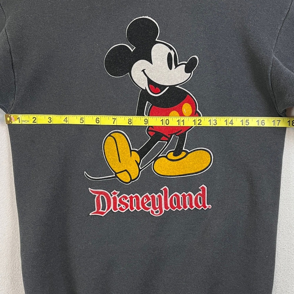 Vintage 80's Disney Disneyland Mickey Mouse Sweatshirt Small Striped Sleeves - Picture 5 of 10